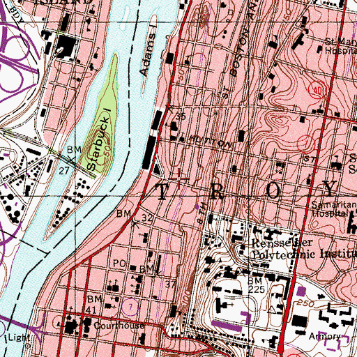 Topographic Map of Saint Peters Armenian Apostolic School, NY