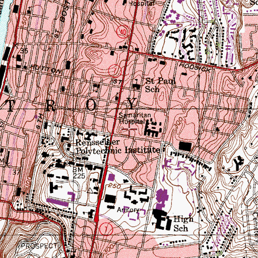 Topographic Map of Beman Park, NY