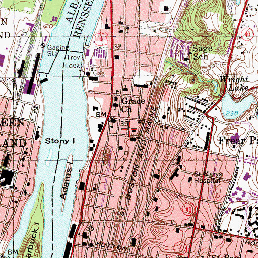 Topographic Map of Niagara-Mohawk Power Corporation Seventh Avenue Sub-Station, NY