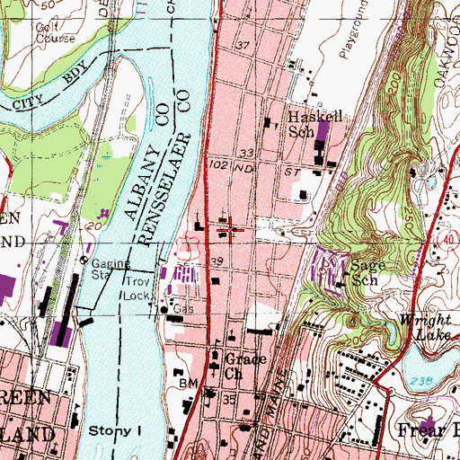 Topographic Map of Seventh Day Adventist Church, NY