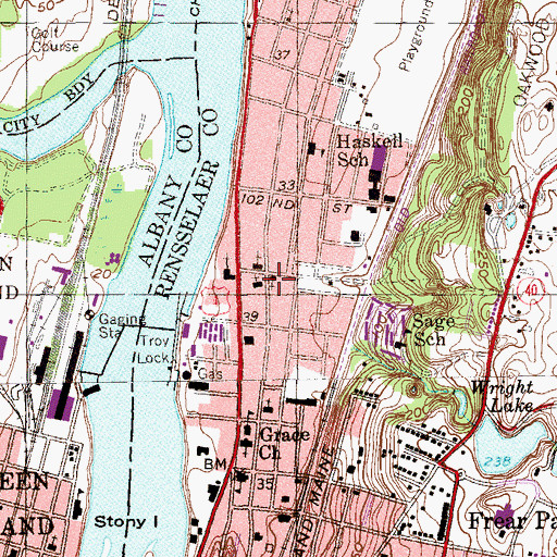 Topographic Map of Sixth Avenue Baptist Church, NY