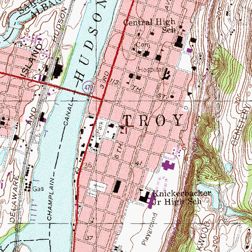 Topographic Map of Powers Public School (historical), NY