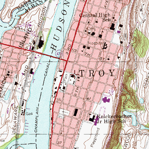 Topographic Map of Prince of Peace Lutheran Church, NY