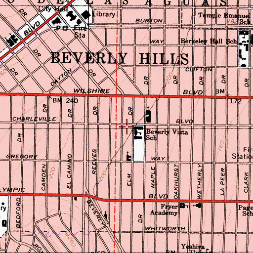 Topographic Map of Beverly Vista Elementary School, CA