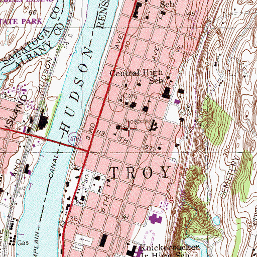Topographic Map of Saint Augustines Hall, NY