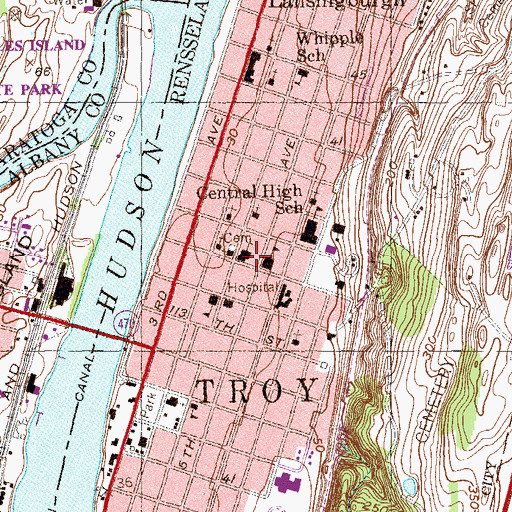 Topographic Map of Saint Augustine Roman Catholic Church, NY