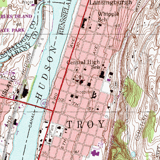 Topographic Map of Trinity Episcopal Church, NY