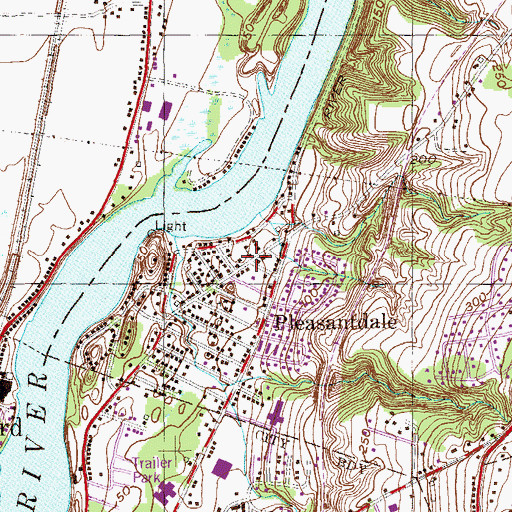 Topographic Map of Lansingburgh Central School (historical), NY