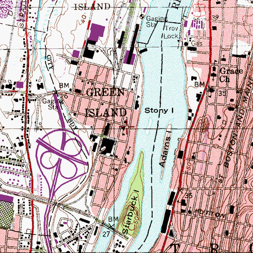 Topographic Map of Saint Joseph's Parochial School, NY