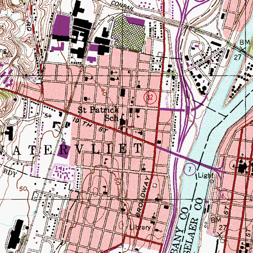 Topographic Map of Saint Patrick's Roman Catholic Church, NY