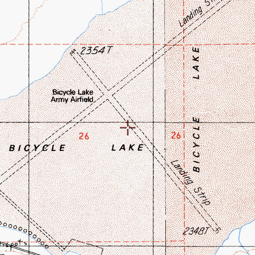 Topographic Map of Bicycle Lake, CA