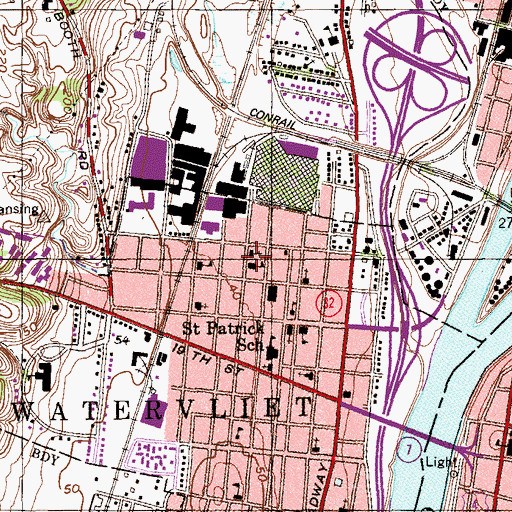 Topographic Map of Roman Catholic Church of the Immaculate Conception, NY