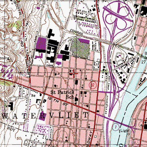 Topographic Map of Immaculate Conception Parochial School, NY