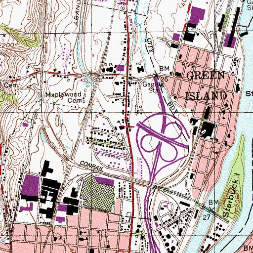 Topographic Map of Maplewood School, NY