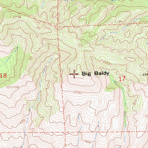 Topographic Map of Big Baldy, CA