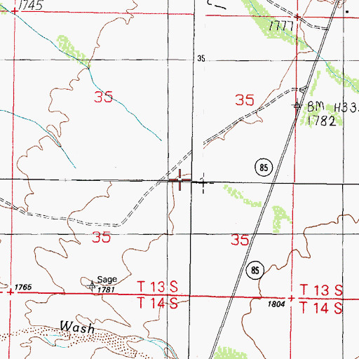 Topographic Map of Gunsight, AZ