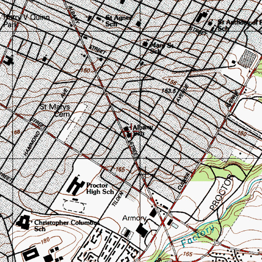 Topographic Map of Albany Elementary School, NY