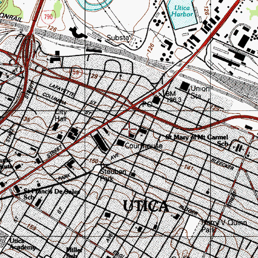 Topographic Map of Paul Building, NY