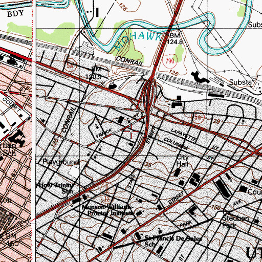Topographic Map of Saint Patrick's Roman Catholic Church (historical), NY