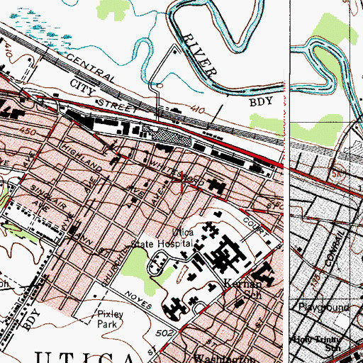 Topographic Map of Calvary Baptist Church, NY