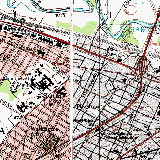 Topographic Map of Metropolitan Missionary Baptist Church, NY