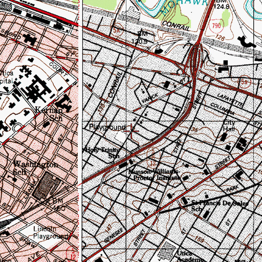 Topographic Map of Holy Cross Roman Catholic Church, NY