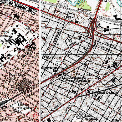 Topographic Map of Edward J Hirt Playground, NY