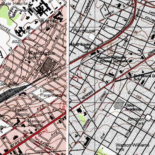 Topographic Map of Foursquare Gospel Church, NY
