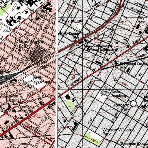 Topographic Map of Utica Curling Club, NY