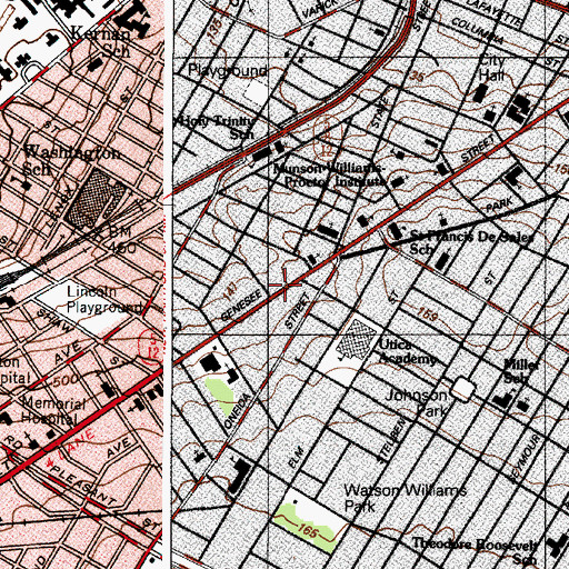 Topographic Map of Catholic Charities Center, NY