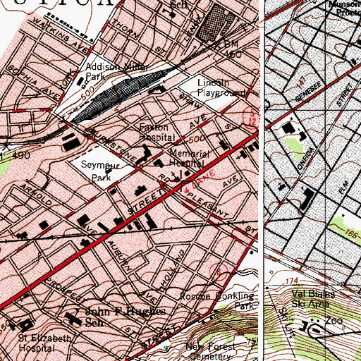 Topographic Map of Our Saviour Lutheran Church, NY