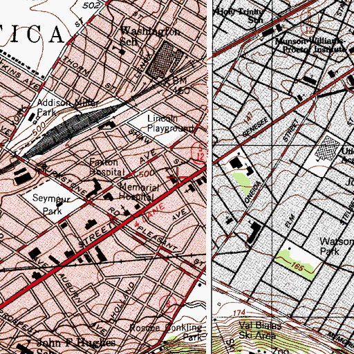 Topographic Map of First Church of Christ Scientist, NY