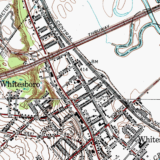 Topographic Map of Whitesboro Grade School (historical), NY