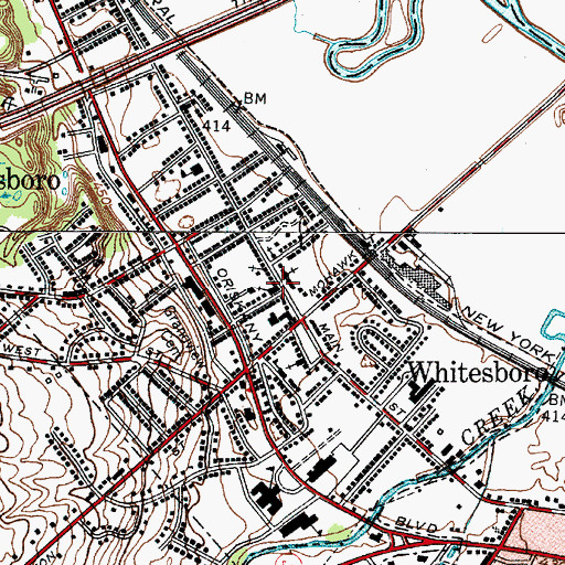 Topographic Map of Whitesboro Baptist Church, NY