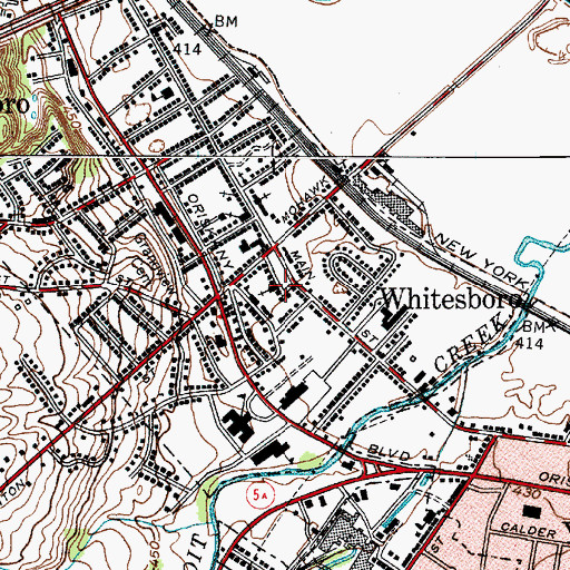 Topographic Map of Saint Paul's Roman Catholic Church, NY