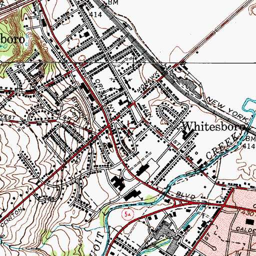 Topographic Map of Saint Paul's Parochial School, NY