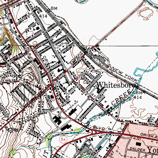 Topographic Map of Dunham Public Library, NY