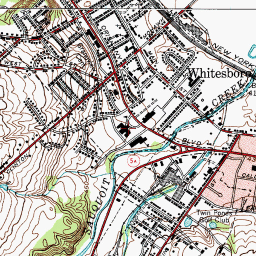 Topographic Map of Whitesboro Central High School (historical), NY