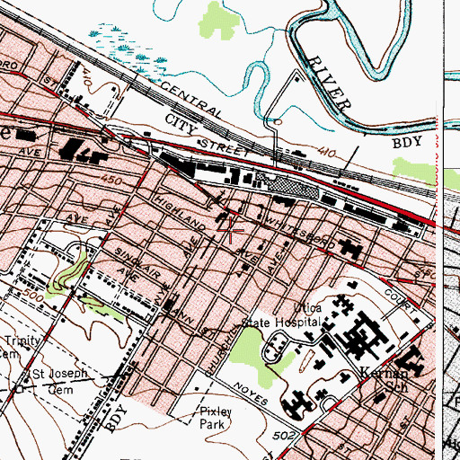 Topographic Map of Highland Congregation of Jehovahs Witnesses, NY