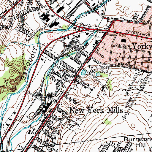 Topographic Map of Sacred Heart Polish National Church, NY