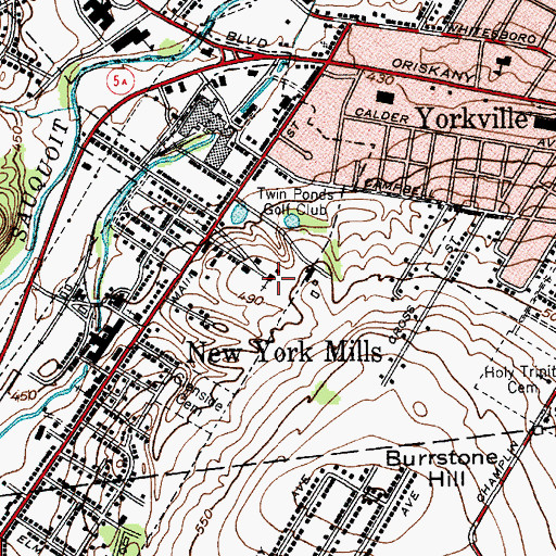 Topographic Map of Saint Mary's Roman Catholic Church, NY