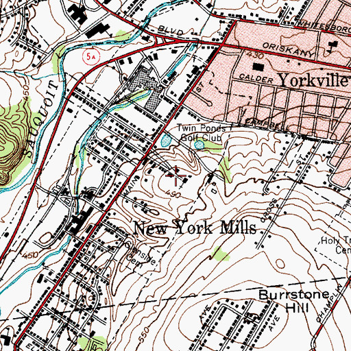 Topographic Map of Saint Mary's Parochial School, NY