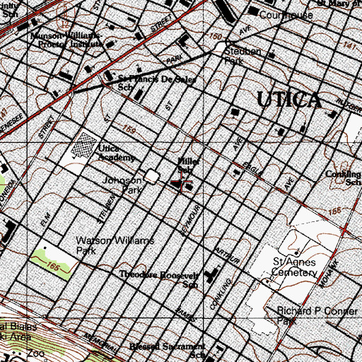 Topographic Map of Martin Luther King Junior Elementary School, NY