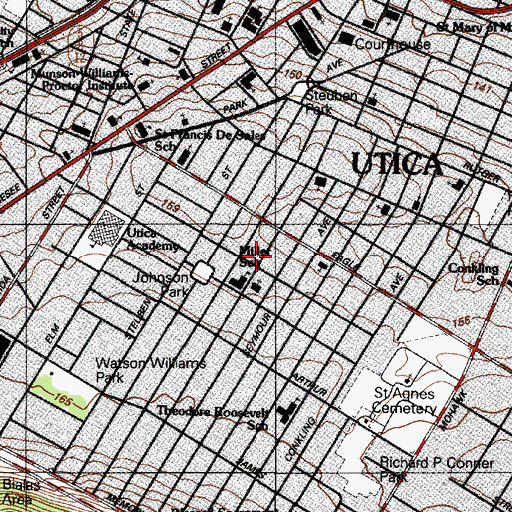 Topographic Map of Saint Pauls Baptist Church, NY