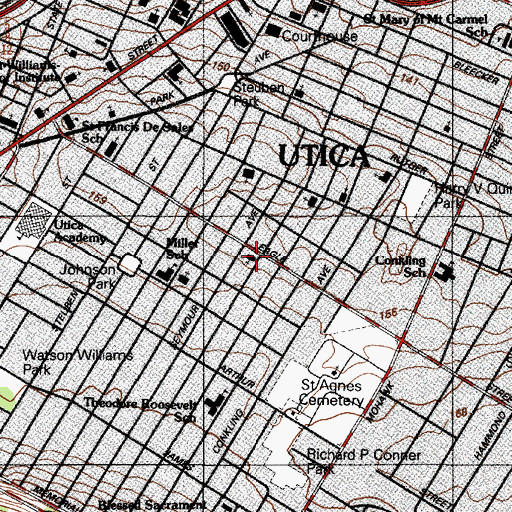 Topographic Map of Immanuel Baptist Church, NY