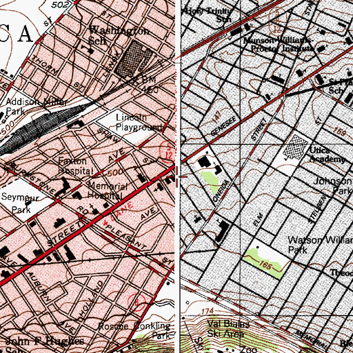 Topographic Map of First Presbyterian Church, NY