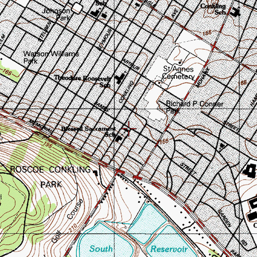Topographic Map of Saint Mary Blessed Sacrament Church, NY