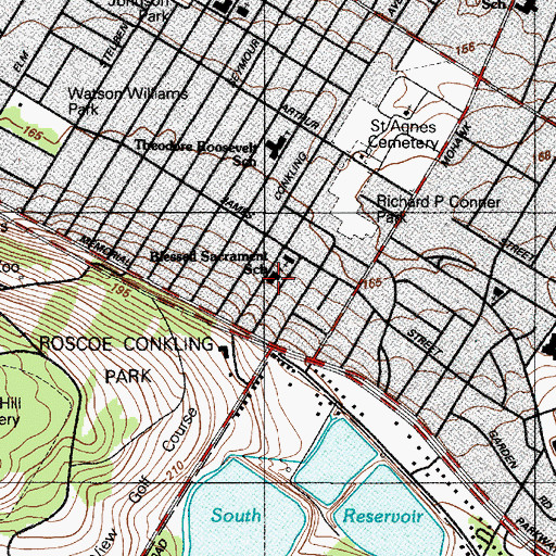 Topographic Map of Blessed Sacrament School, NY