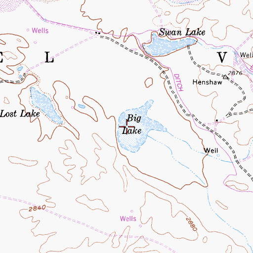 Topographic Map of Big Lake, CA