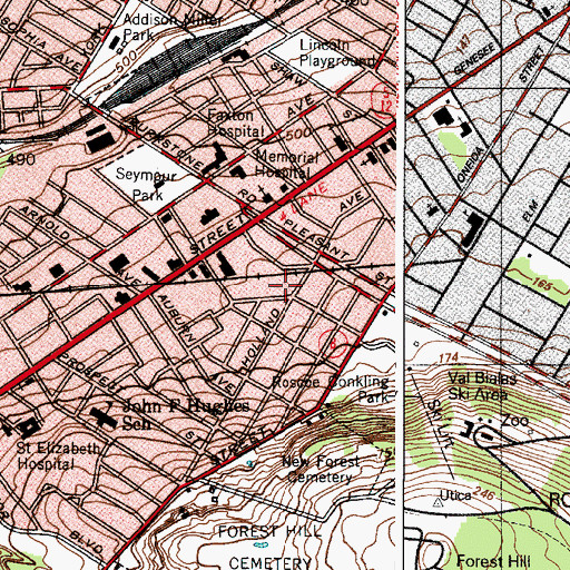 Topographic Map of Eden Park Nursing Home, NY